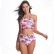 European and American swimsuit women's swimwear conservative high-waisted ruffled bikini hot sale