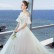 One-shoulder wedding dress 2021 new spring thin and simple bride married high waist pregnant woman wedding dress trailing female