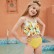 Europe and the United States new girls sling swimsuit bikini conservative children's print blocking split swimsuit
