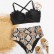European and American new sexy bikini ruffled multicolor printing large size pleated ladies high waist large size swimsuit