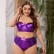 European and American new style bikini sexy gathering luminous colorful hard-covered fabric large size split high waist swimsuit women