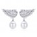 Feather Bead Earrings Platinum Plated Fashion AAA Zircon Wings Women's Pearl New Earrings