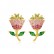 Hand bouquet earrings Korean fashion sweet color flower earrings temperament ladies platinum plated earrings