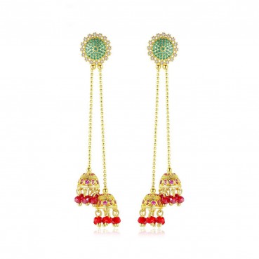 Jiaobi earrings European and American retro new long style ladies wind chimes banquet earrings fashion earrings gifts