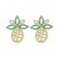 Pineapple Stud Earrings Fashion Temperament Short Hair Women's Fruit Earrings Gold Plated Zirconium Earrings