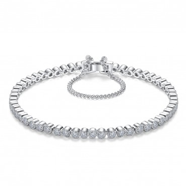 Platinum-plated copper inlaid zircon fashion women's bracelet Korean style simple women's bracelet