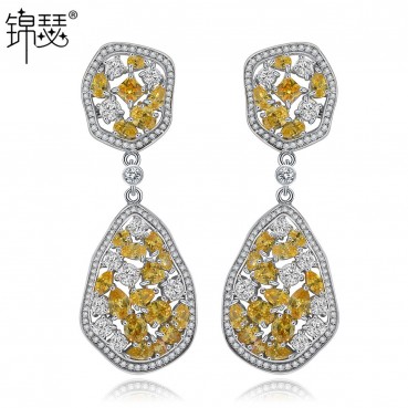 Qingge Manwu Earrings AAA Zircon Inlaid European and American Fashion Atmospheric Earrings Manufacturers Wholesale Gift Women