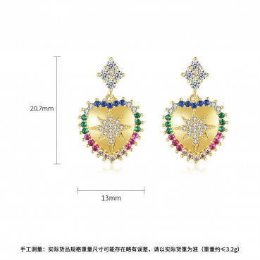 Boudoir temperament women's new gold-plated heart-shaped earrings Korean fashion simple earrings