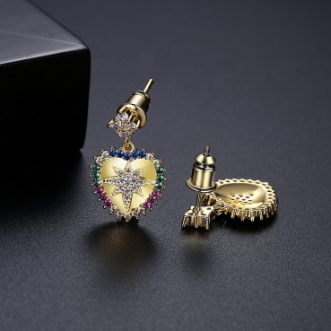 Boudoir temperament women's new gold-plated heart-shaped earrings Korean fashion simple earrings
