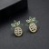 Pineapple Stud Earrings Fashion Temperament Short Hair Women's Fruit Earrings Gold Plated Zirconium Earrings
