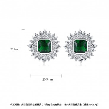 Bi芰 new copper inlaid zircon women's earrings Korean fashion style earrings