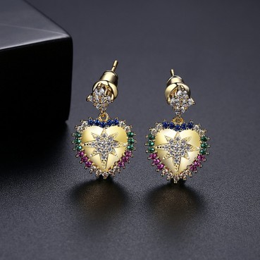 Boudoir temperament women's new gold-plated heart-shaped earrings Korean fashion simple earrings