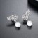 Feather Bead Earrings Platinum Plated Fashion AAA Zircon Wings Women's Pearl New Earrings