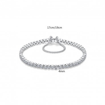 Platinum-plated copper inlaid zircon fashion women's bracelet Korean style simple women's bracelet
