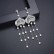 Long female heart-shaped natural pearl zircon earrings Fashion new earrings electroplated platinum