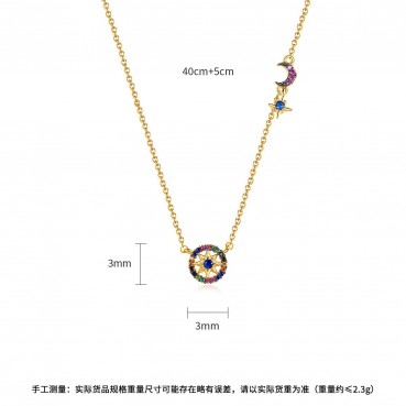 New style gold-plated copper inlaid zircon personality clavicle chain Fashion temperament women's necklace