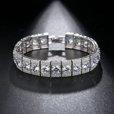 Roman bracelet, copper inlaid 3A zircon, Korean bracelet manufacturer wholesale, ladies bracelet, jewelry gift wholesale
