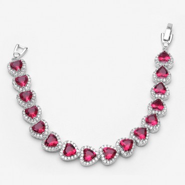 Love 6*6 Valentine's Day Pavé Inlaid Hearts and Arrows Zircon Bracelet Gift