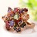 Mona Lisa ring European and American colorful copper inlaid 3A zirconium champagne gold plating factory wholesale female
