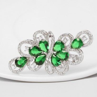 Brooch Fashion Women's Copper Inlaid 3A Zircon Inlaid Women's Brooch Platinum Plated Jewelry Gifts