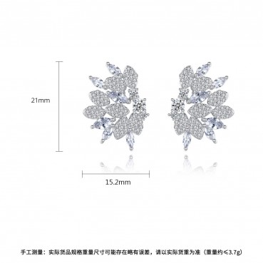 Donghui women's Korean style popular copper inlaid zircon earrings, creative fashion temperament earrings factory wholesale