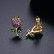 Hand bouquet earrings Korean fashion sweet color flower earrings temperament ladies platinum plated earrings