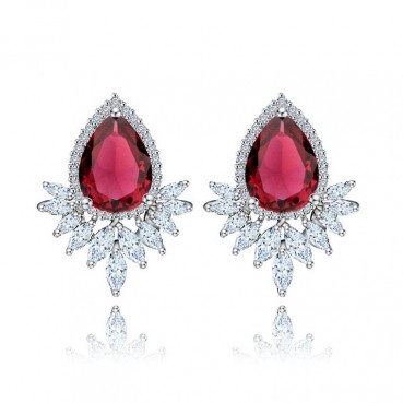 AAA gemstone earrings, hearts and arrows, small circle, fashionable European style earrings, women