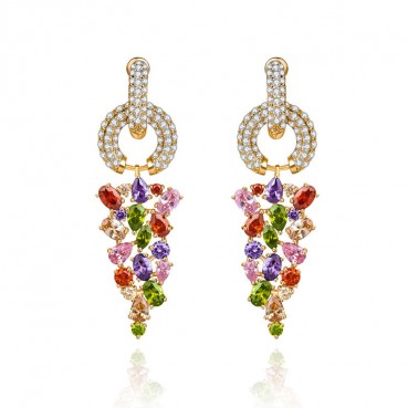 AAA zircon earrings don't wear late autumn earrings European and American fashion exaggerated jewelry factory wholesale women