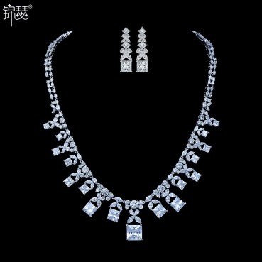 Buyueyin Set Necklace High-end Atmospheric Women's Jewelry Fashionable Bridal Dinner Accessories