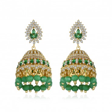 Earrings European and American fashion exaggerated earrings copper inlaid 3A zircon earrings factory wholesale earrings