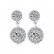 Heart-to-heart AAA zircon double round earrings Korean version small style factory wholesale commuter ladies