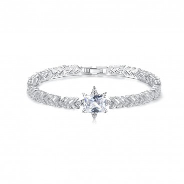 Huan Shan fashion copper inlaid zircon bracelet Korean version of real gold plating women's bracelet