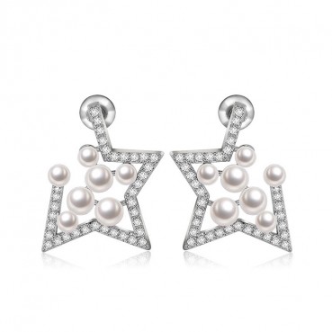 Korean version of AAA zircon beads earrings, ladies' temperament bead earrings, wholesale women