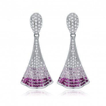 Red dream earrings skirt hem, creative personality, fashion zircon earrings earrings factory wholesale