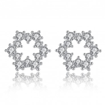 Snow White Earrings Korean Style Zircon Fashion Simple Women's Small Earrings Small Jewelry