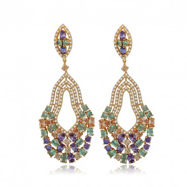 Xiyue earrings new style copper inlaid zircon European and American atmosphere fashion banquet women's earrings wholesale
