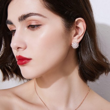 Flower dance earrings AAA zircon simple natural flower fashion earrings wholesale women