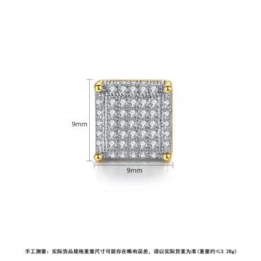 Earrings European and American fashion copper inlaid zirconium square ladies earrings earrings manufacturers wholesale supply