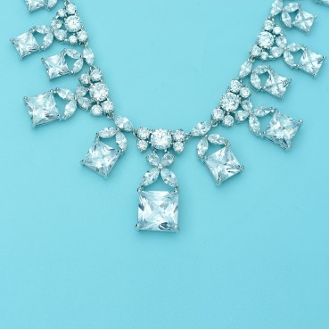 Buyueyin Set Necklace High-end Atmospheric Women's Jewelry Fashionable Bridal Dinner Accessories