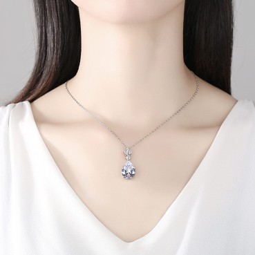 Women's new AAA zircon water drop necklace Korean style explosive fashion copper inlaid zircon factory wholesale