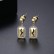 New style copper-inlaid zircon Korean women's earrings, stylish and stylish geometric earrings