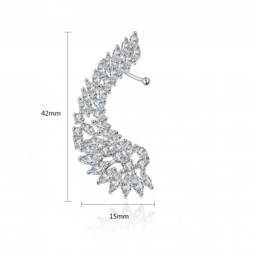 Pian Pian ear bone clip European and American fashion copper inlaid 3A zircon silver needle ear hook wholesale jewelry factory wholesale