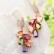 Colorful crystal European and American earrings inlaid with zircon, ethnic style earrings, copper inlaid 3A zircon female earrings