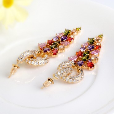 AAA zircon earrings don't wear late autumn earrings European and American fashion exaggerated jewelry factory wholesale women