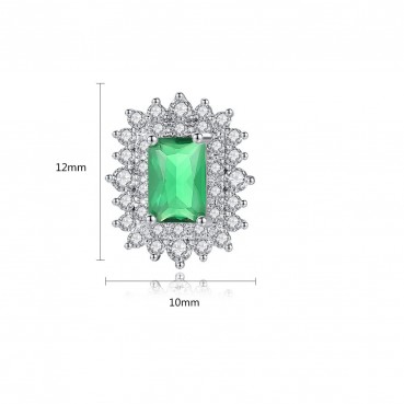 Rubik's cube earrings AAA zircon inlaid European and American atmosphere fashion square zircon earring gift female