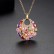 European and American flowers and moon round color simple necklace copper inlaid colorful zircon pendant necklace female necklace