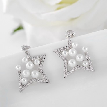 Korean version of AAA zircon beads earrings, ladies' temperament bead earrings, wholesale women