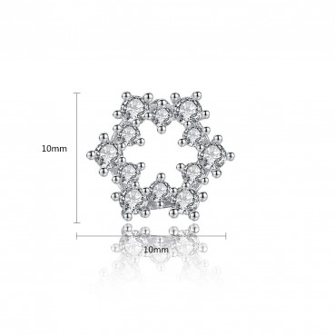 Snow White Earrings Korean Style Zircon Fashion Simple Women's Small Earrings Small Jewelry