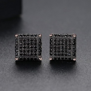 Earrings European and American fashion copper inlaid zirconium square ladies earrings earrings manufacturers wholesale supply
