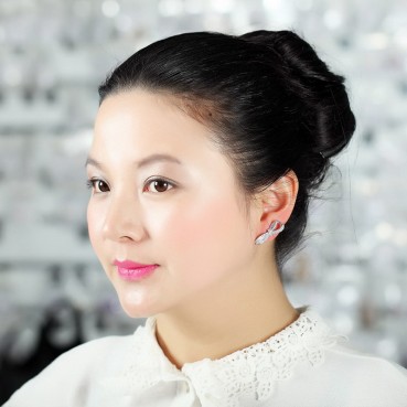 Lucky Bow Earrings Atmospheric Korean AAA Zircon Women's Earrings